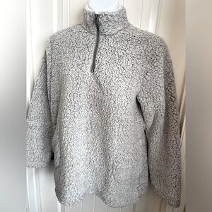 NWT Fashion Nova Faux Sherpa Quarter Zip Jacket, Size 1X